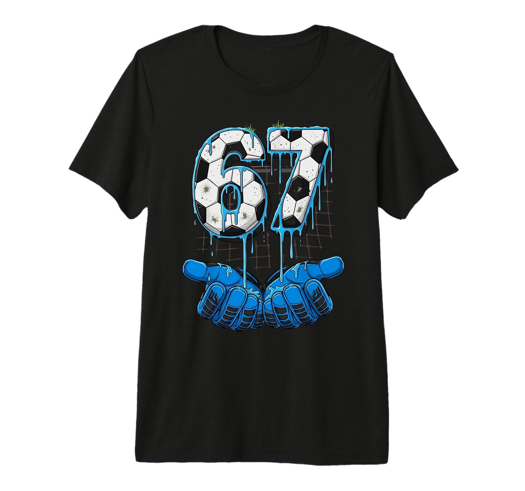 Soccer Number 67 Goalie Gloves Ball T-Shirt - Fun Novelty Design Men Women - T-Shirt, Sweatshirt, Hoodie