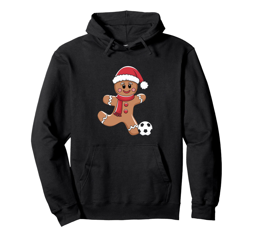 Gingerbread Playing Soccer Hoodie - Graphic Print for Adults - T-Shirt, Sweatshirt, Hoodie