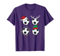 Soccer Ball Santa Hat Elf Reindeer T-Shirt - Fun Novelty Design Men Women - T-Shirt, Sweatshirt, Hoodie