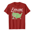 Explore All National Parks America Map T-Shirt - Graphic Print for Adults - T-Shirt, Sweatshirt, Hoodie