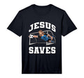 Jesus Saves Soccer Goal Performance T-Shirt - Fun Novelty Design for Adults - T-Shirt, Sweatshirt, Hoodie
