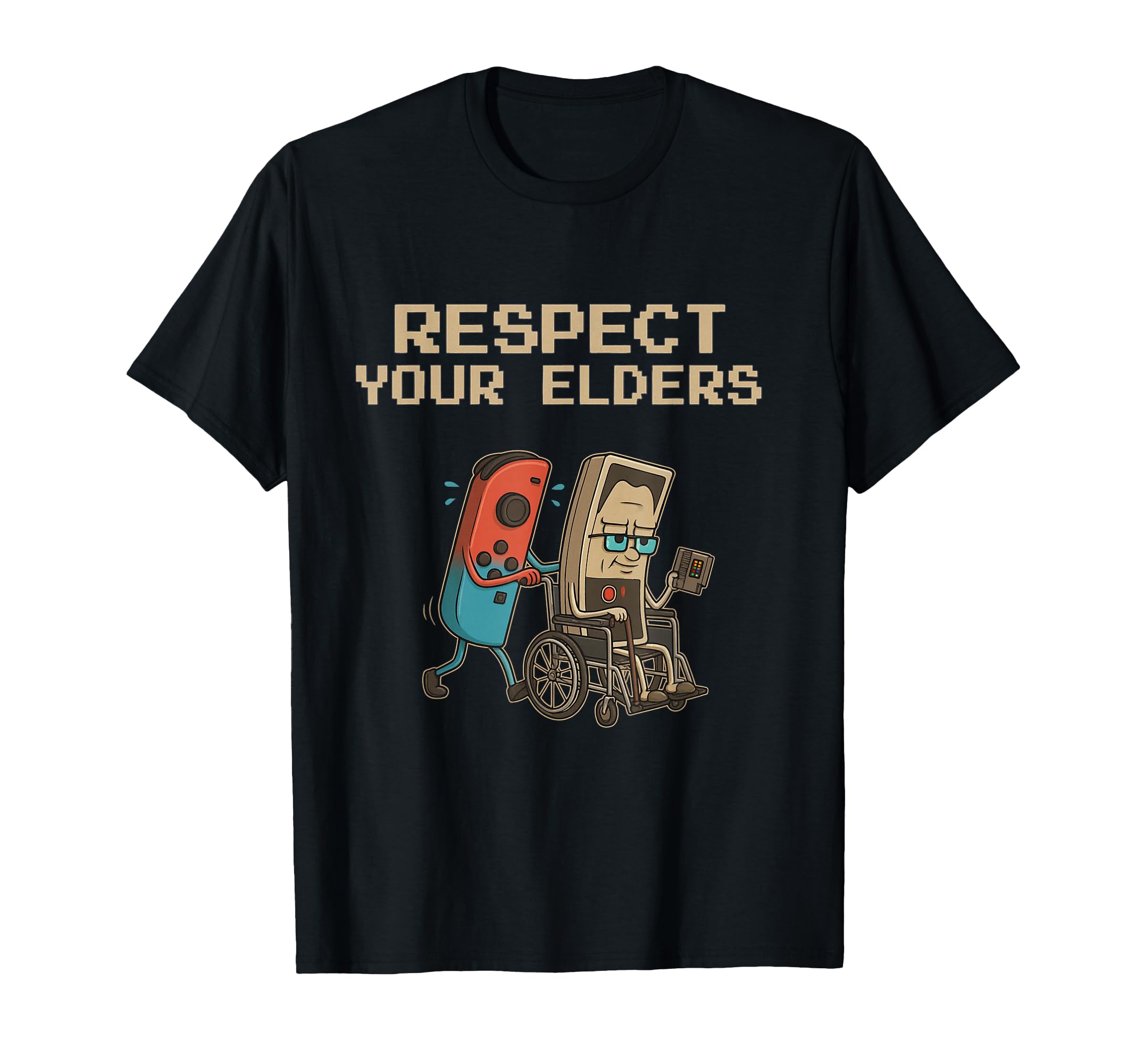 Respect Your Elders Gaming Control T-Shirt - Minimalist Print for Adults - T-Shirt, Sweatshirt, Hoodie
