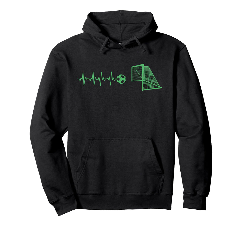 Funny Soccer Heartbeat Ecg Football Hoodie - Casual Everyday Wear Unisex - T-Shirt, Sweatshirt, Hoodie