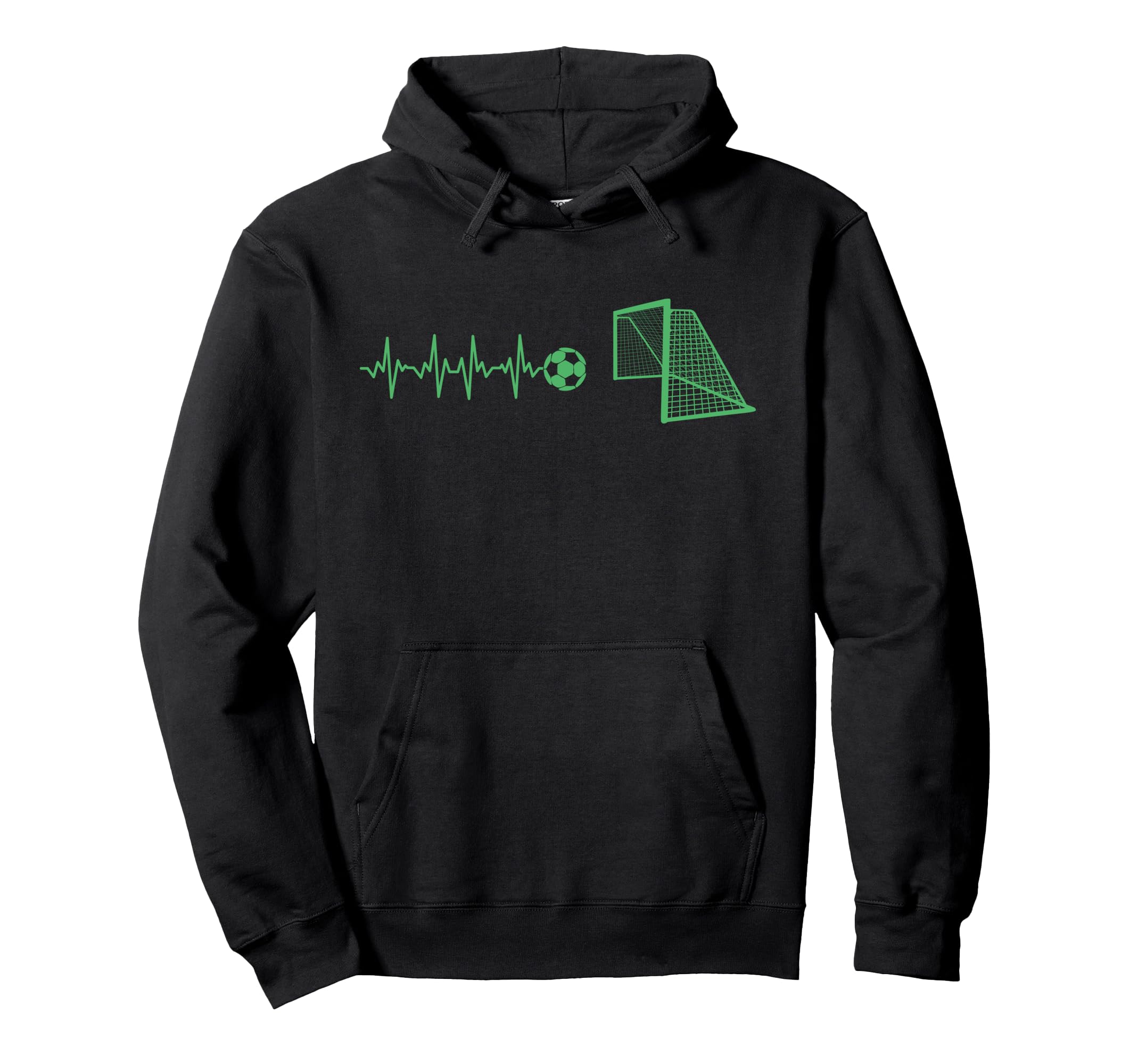 Funny Soccer Heartbeat Ecg Football Hoodie - Casual Everyday Wear Unisex - T-Shirt, Sweatshirt, Hoodie