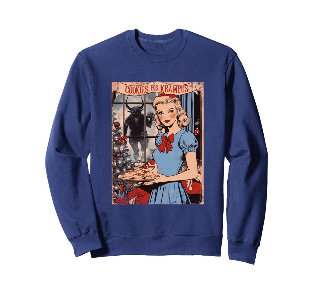 Old Postcard Cookies Krampus Art Sweatshirt - Graphic Print Men Women - T-Shirt, Sweatshirt, Hoodie
