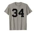 Number 34 Sports Team Black T-Shirt - Novelty Apparel for Adults - T-Shirt, Sweatshirt, Hoodie