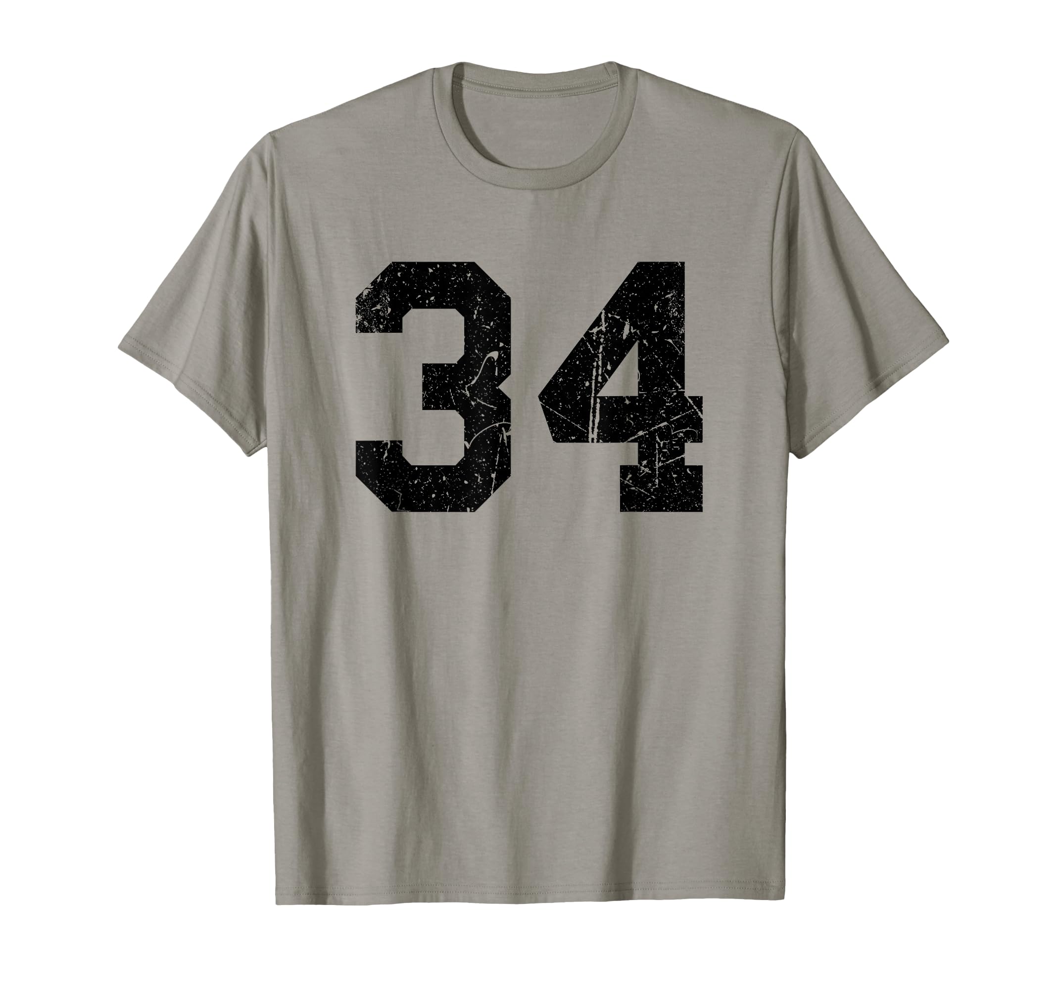 Number 34 Sports Team Black T-Shirt - Novelty Apparel for Adults - T-Shirt, Sweatshirt, Hoodie
