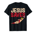 Jesus Saves Soccer Football Goalie T-Shirt - Minimalist Print Men Women - T-Shirt, Sweatshirt, Hoodie