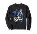 Messy Bun Hair Salvadorean Soccer El Sweatshirt - Aesthetic Graphic Unisex - T-Shirt, Sweatshirt, Hoodie