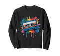 80S Cassette Splash Cassette Tape Sweatshirt - Novelty Apparel Men Women - T-Shirt, Sweatshirt, Hoodie