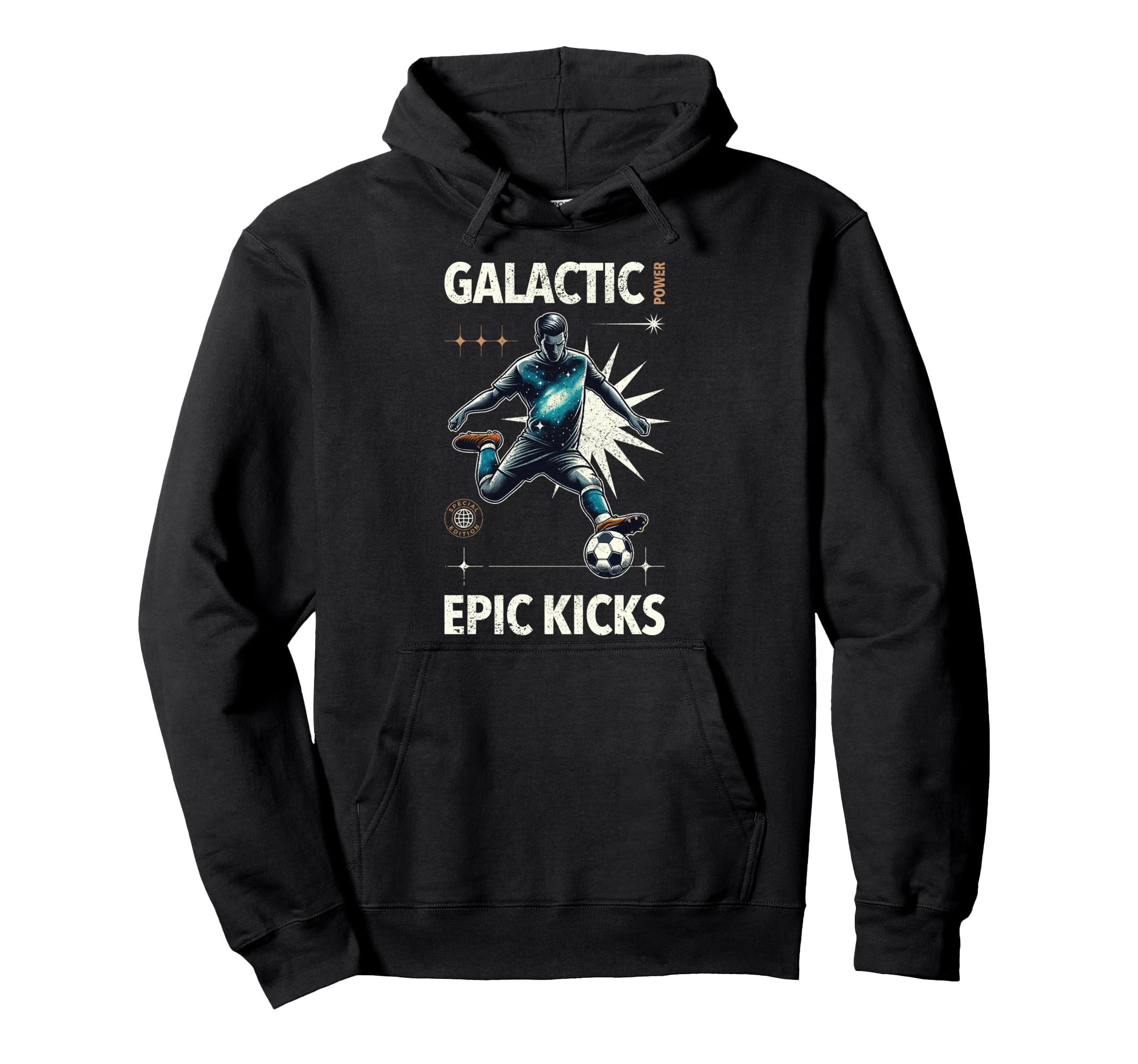 Soccer Player Galactic Power Epic Kicks Hoodie - Streetwear Style Unisex - T-Shirt, Sweatshirt, Hoodie