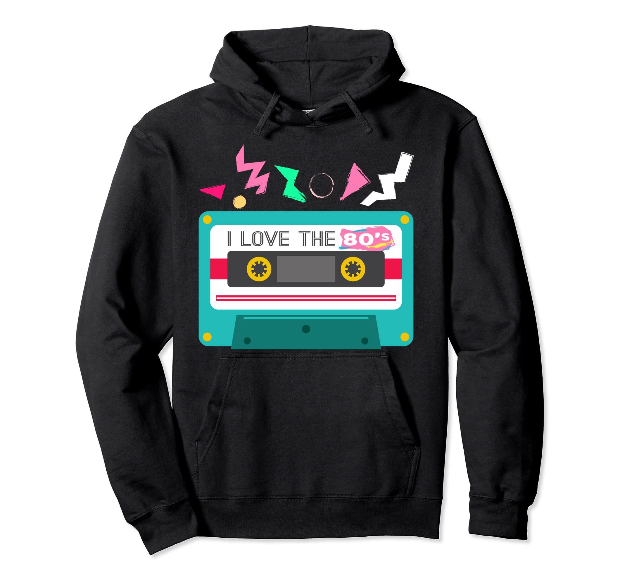 I Love 80S Eighties Cassette Tape Hoodie - Minimalist Print Men Women - T-Shirt, Sweatshirt, Hoodie