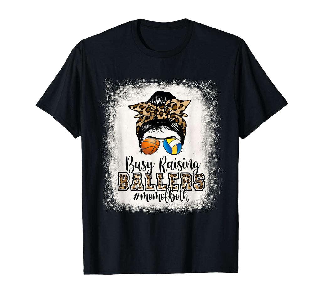 Busy Raising Ballers Mom Both Basketball T-Shirt - Minimalist Print Unisex - T-Shirt, Sweatshirt, Hoodie