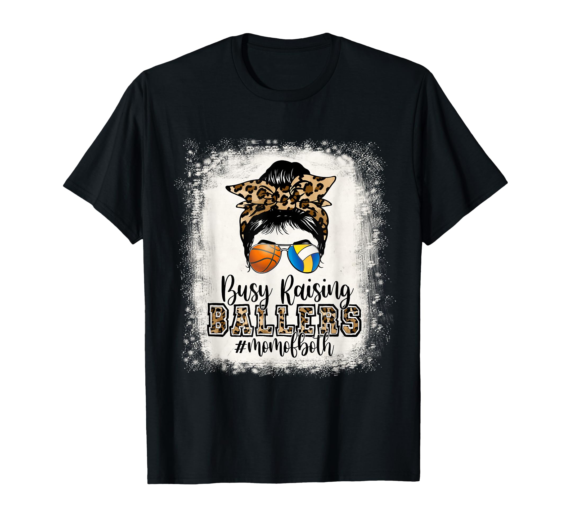 Busy Raising Ballers Mom Both Basketball T-Shirt - Minimalist Print Unisex - T-Shirt, Sweatshirt, Hoodie