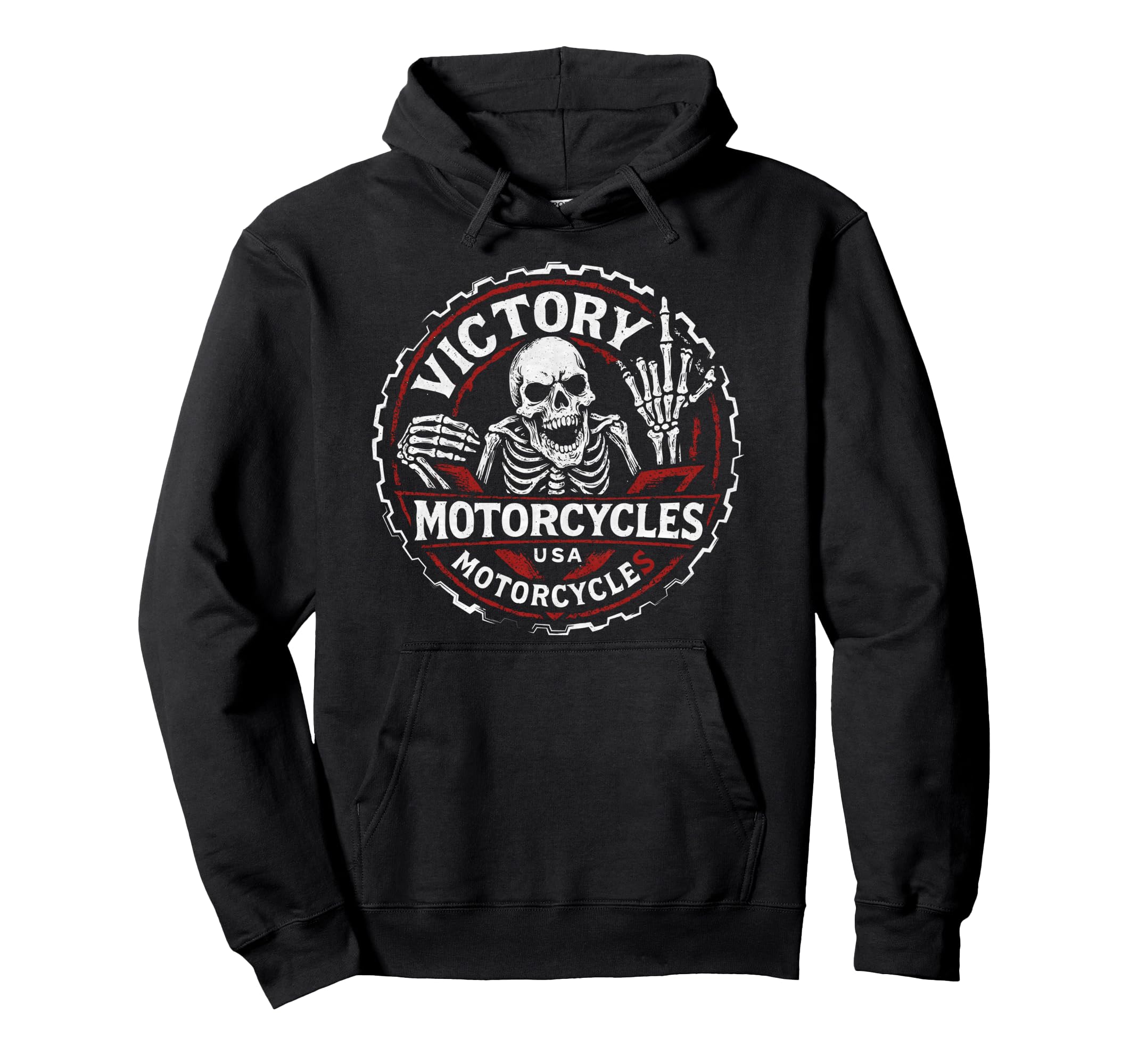 American Motor Cycles Victory Usa Hoodie - Novelty Apparel for Adults - T-Shirt, Sweatshirt, Hoodie