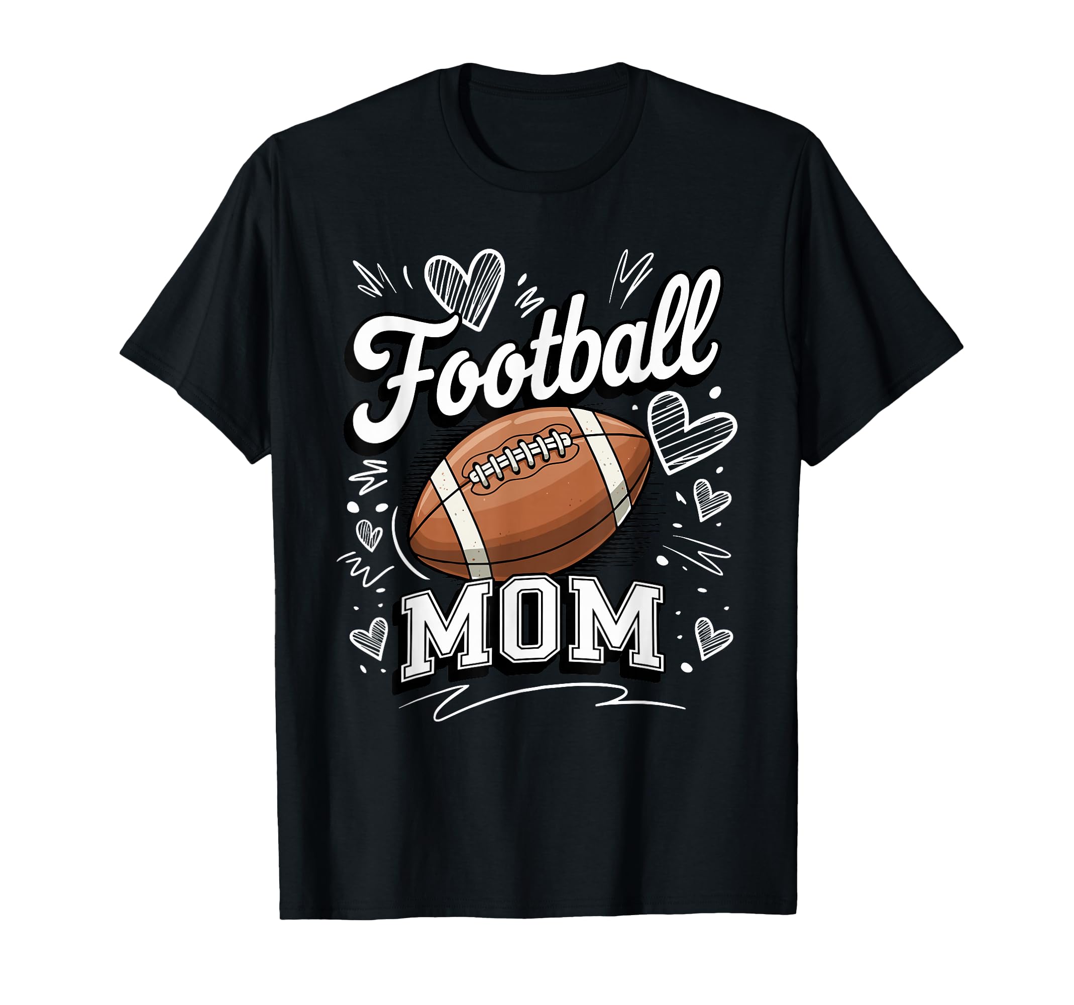 Football Mom Heart Game Day Spirit T-Shirt - Trendy Graphic Men Women - T-Shirt, Sweatshirt, Hoodie