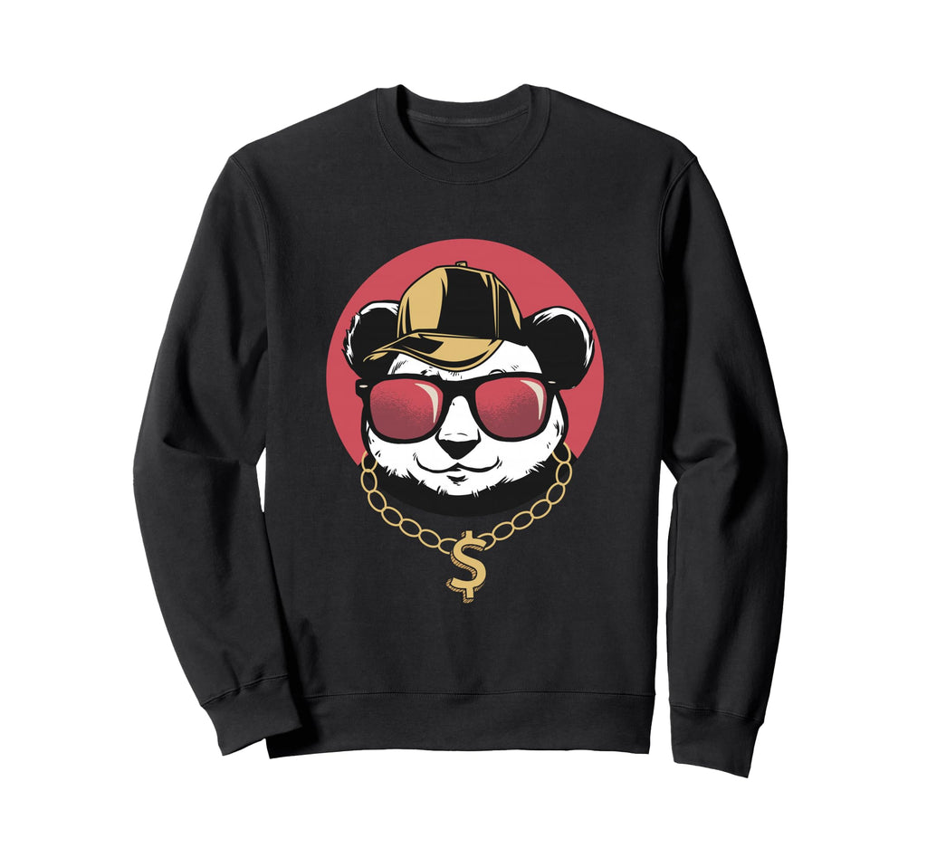 Hip Hop Panda Dollar Sign Rapper Sweatshirt - Graphic Print for Adults - T-Shirt, Sweatshirt, Hoodie