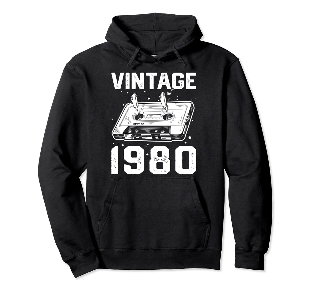 Birthday Best 1980 Bday 1980 Cassette Tape Hoodie - Unique Graphic Unisex - T-Shirt, Sweatshirt, Hoodie