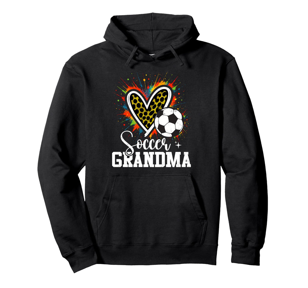 Soccer Grandma Leopard Heart Colorful Hoodie - Graphic Print Unisex - T-Shirt, Sweatshirt, Hoodie