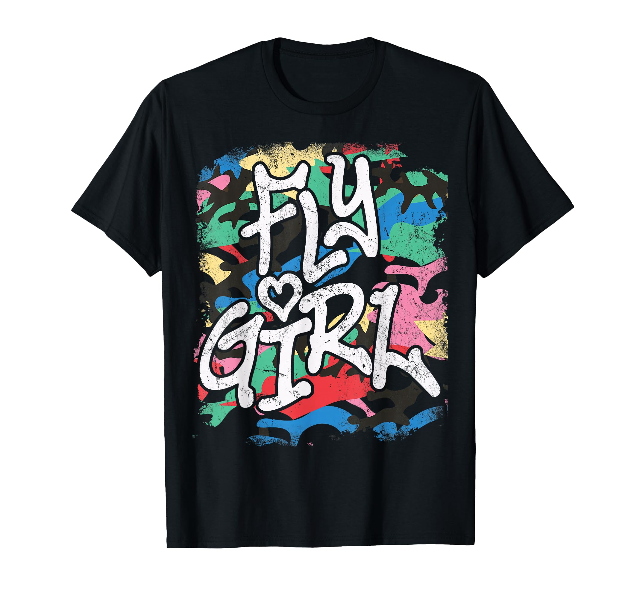 Fly 80S 90S Old School Distressed T-Shirt - Fun Novelty Design for Adults - T-Shirt, Sweatshirt, Hoodie
