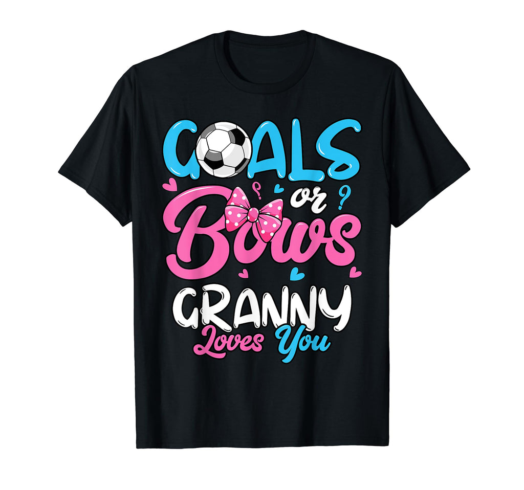 Gender Reveal Goals Or Bows Granny T-Shirt - Minimalist Print for Adults - T-Shirt, Sweatshirt, Hoodie