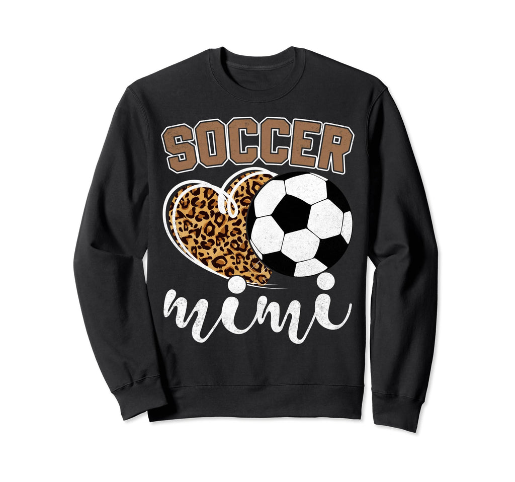 Soccer Mimi Leopard Heart Mom Sweatshirt - Unique Graphic Men Women - T-Shirt, Sweatshirt, Hoodie