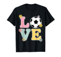 Colorful Love Soccer Floral Accents T-Shirt - Novelty Apparel Men Women - T-Shirt, Sweatshirt, Hoodie
