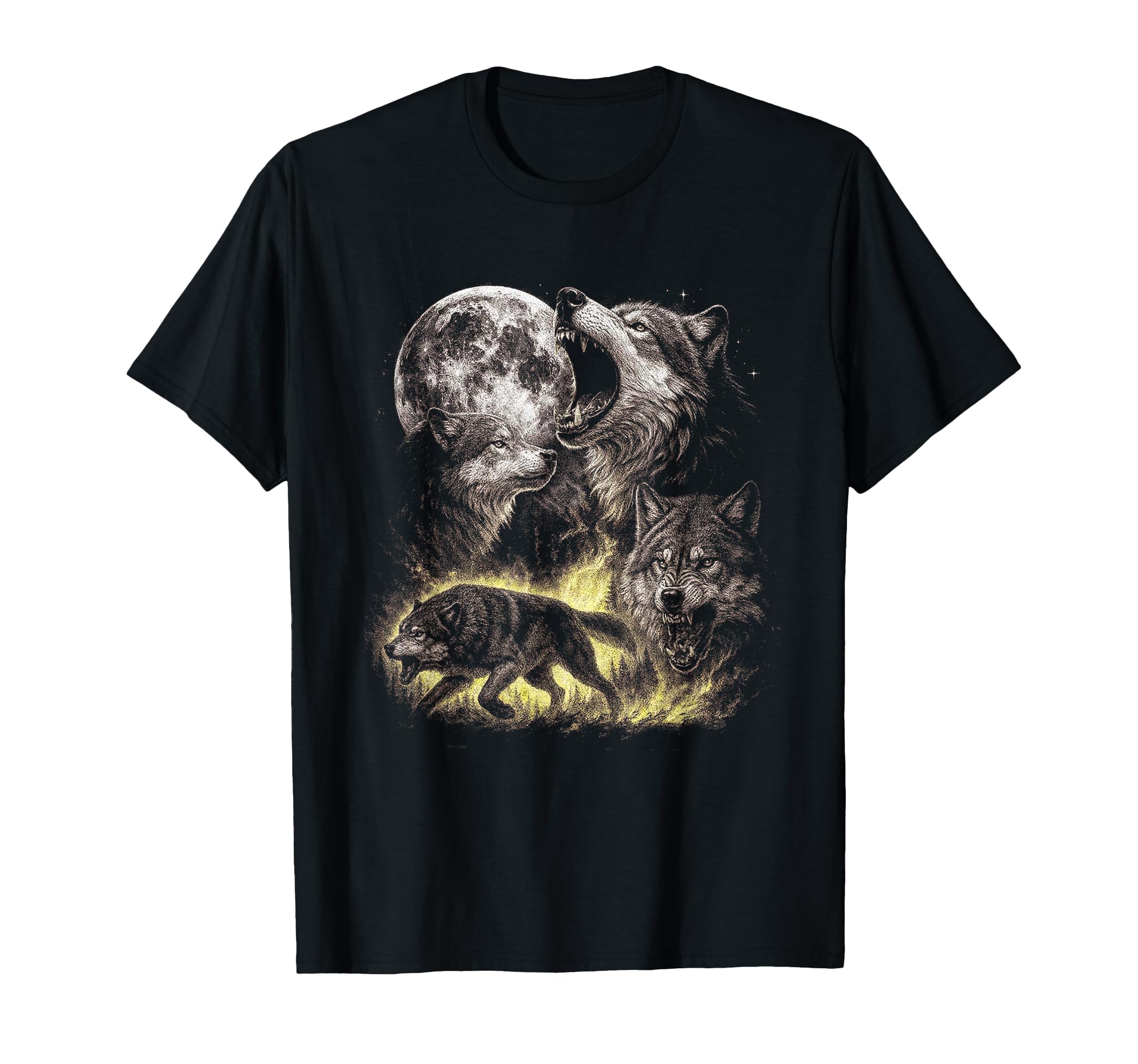Wolf Animal Grunge Aesthetic 90S T-Shirt - Casual Everyday Wear Unisex - T-Shirt, Sweatshirt, Hoodie