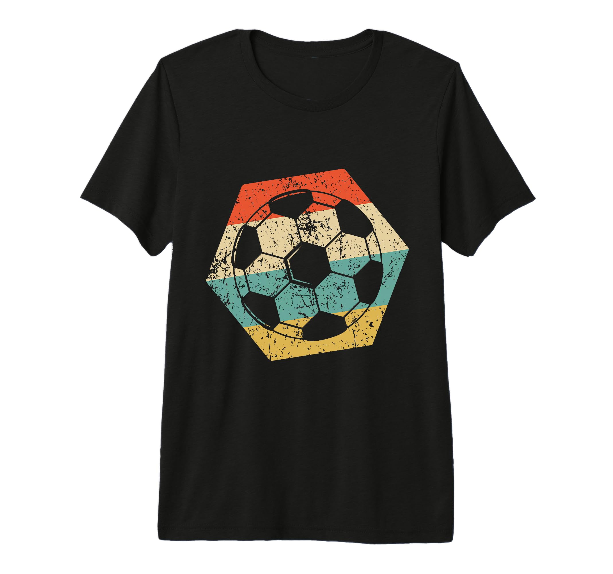 Soccer Distressed Hexagon Ball Tri Blend T-Shirt - Unique Graphic Unisex - T-Shirt, Sweatshirt, Hoodie