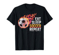 Eat Sleep Soccer Repet Goalie Player T-Shirt - Aesthetic Graphic Men Women - T-Shirt, Sweatshirt, Hoodie