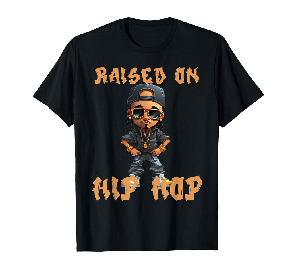 Raised Hip Hop Music Old School Rapper T-Shirt - Graphic Print for Adults - T-Shirt, Sweatshirt, Hoodie
