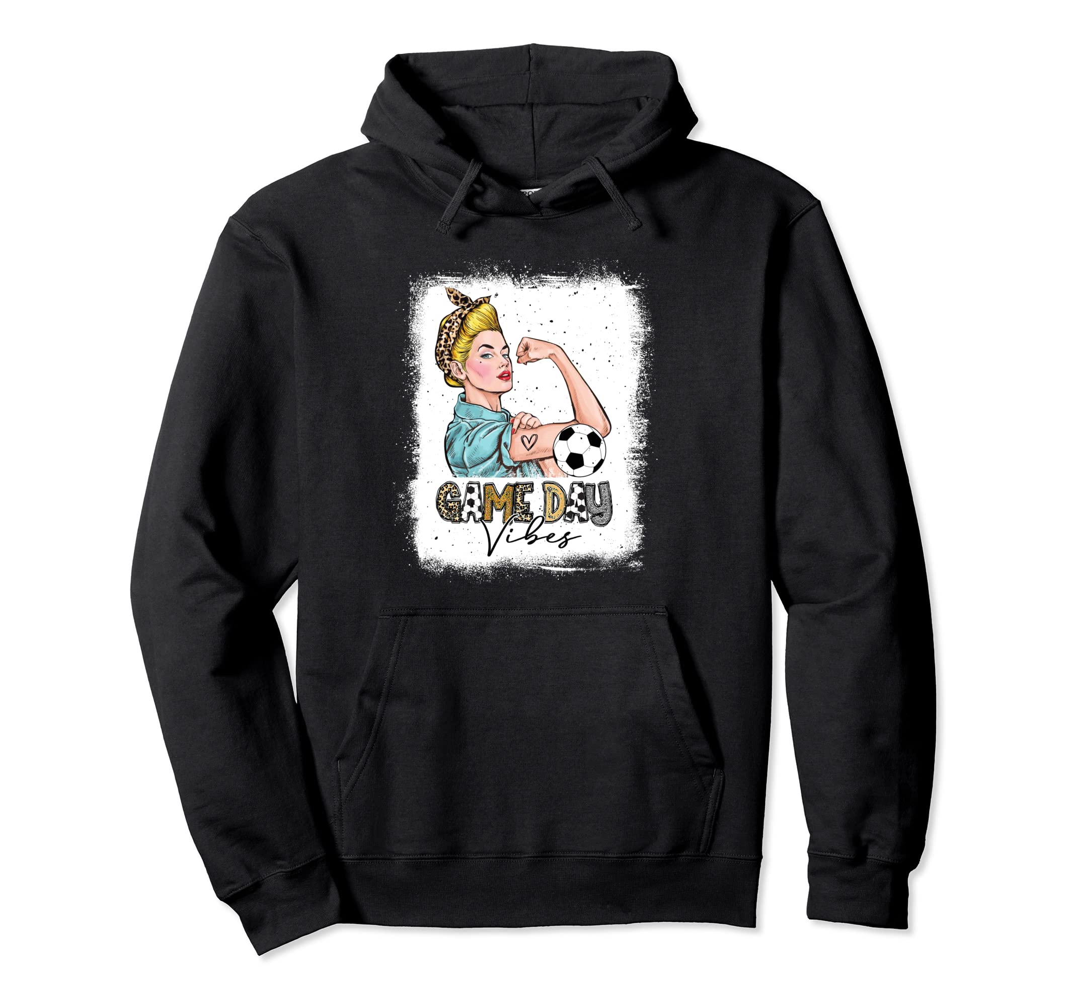 Bleached Soccer Game Day Vibes Soccer Mom Hoodie - Graphic Print Unisex - T-Shirt, Sweatshirt, Hoodie