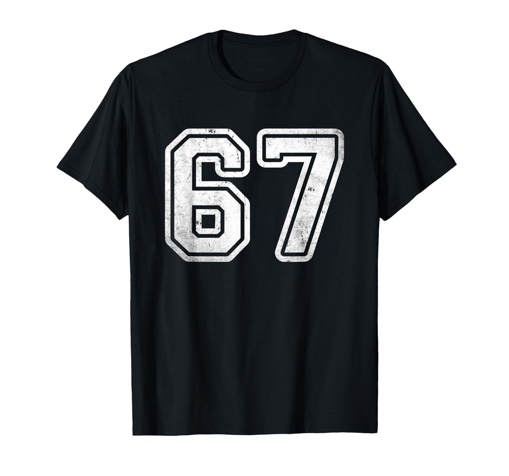 White Sports Team Number 67 T-Shirt - Graphic Print Men Women - T-Shirt, Sweatshirt, Hoodie