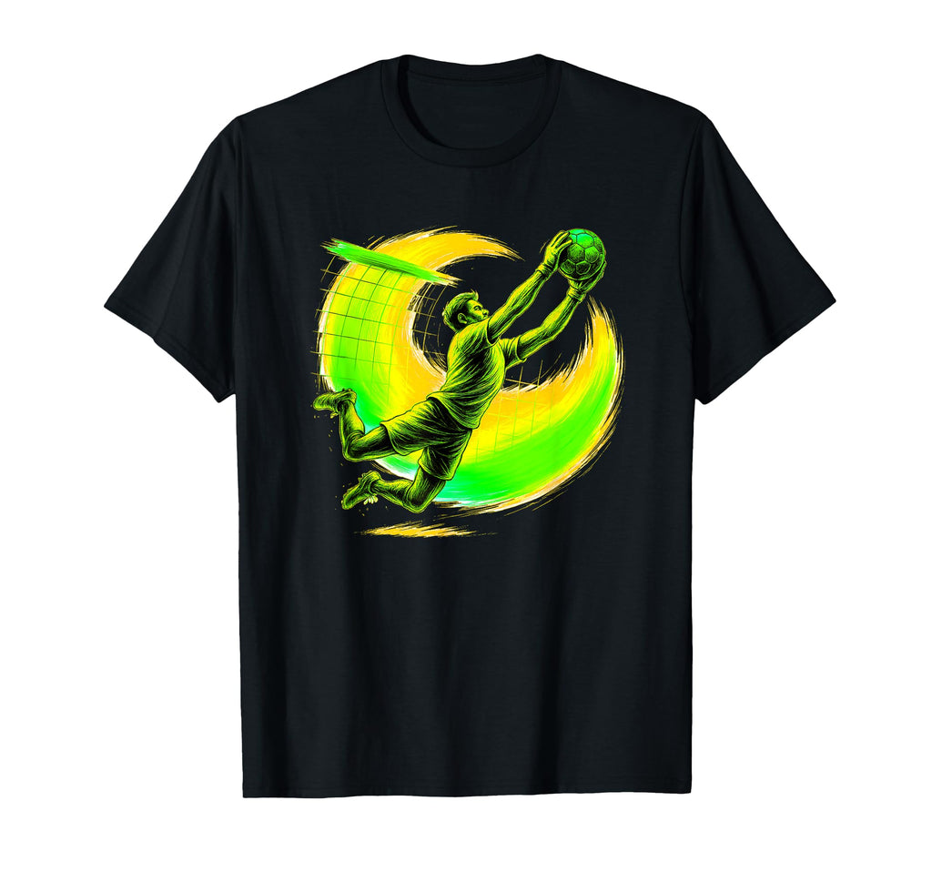Dynamic Soccer Keeper Mid Air Save T-Shirt - Minimalist Print Men Women - T-Shirt, Sweatshirt, Hoodie