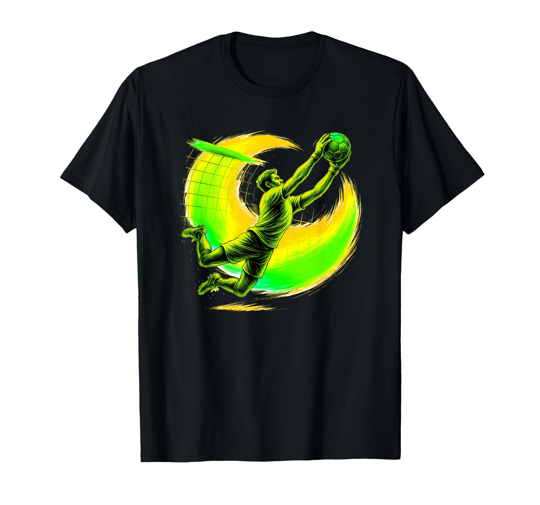 Dynamic Soccer Keeper Mid Air Save T-Shirt - Minimalist Print Men Women - T-Shirt, Sweatshirt, Hoodie