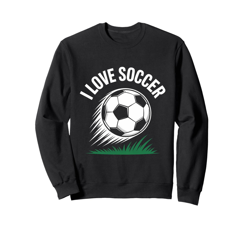I Love Soccer Enthusiasts Passion Sweatshirt - Minimalist Print for Adults - T-Shirt, Sweatshirt, Hoodie