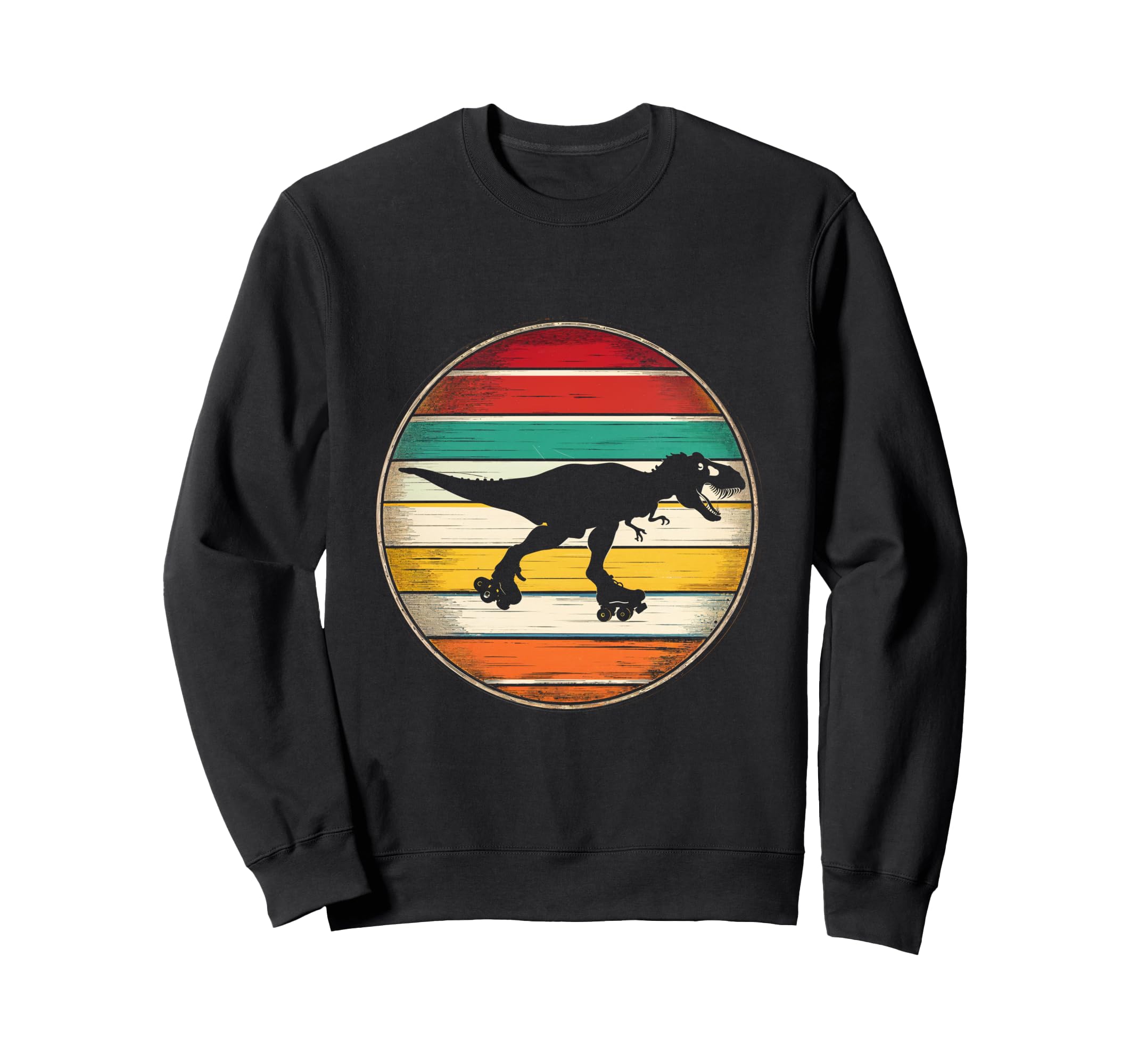 T Rex Roller Skating Dinosaur Sweatshirt - Novelty Apparel for Adults - T-Shirt, Sweatshirt, Hoodie