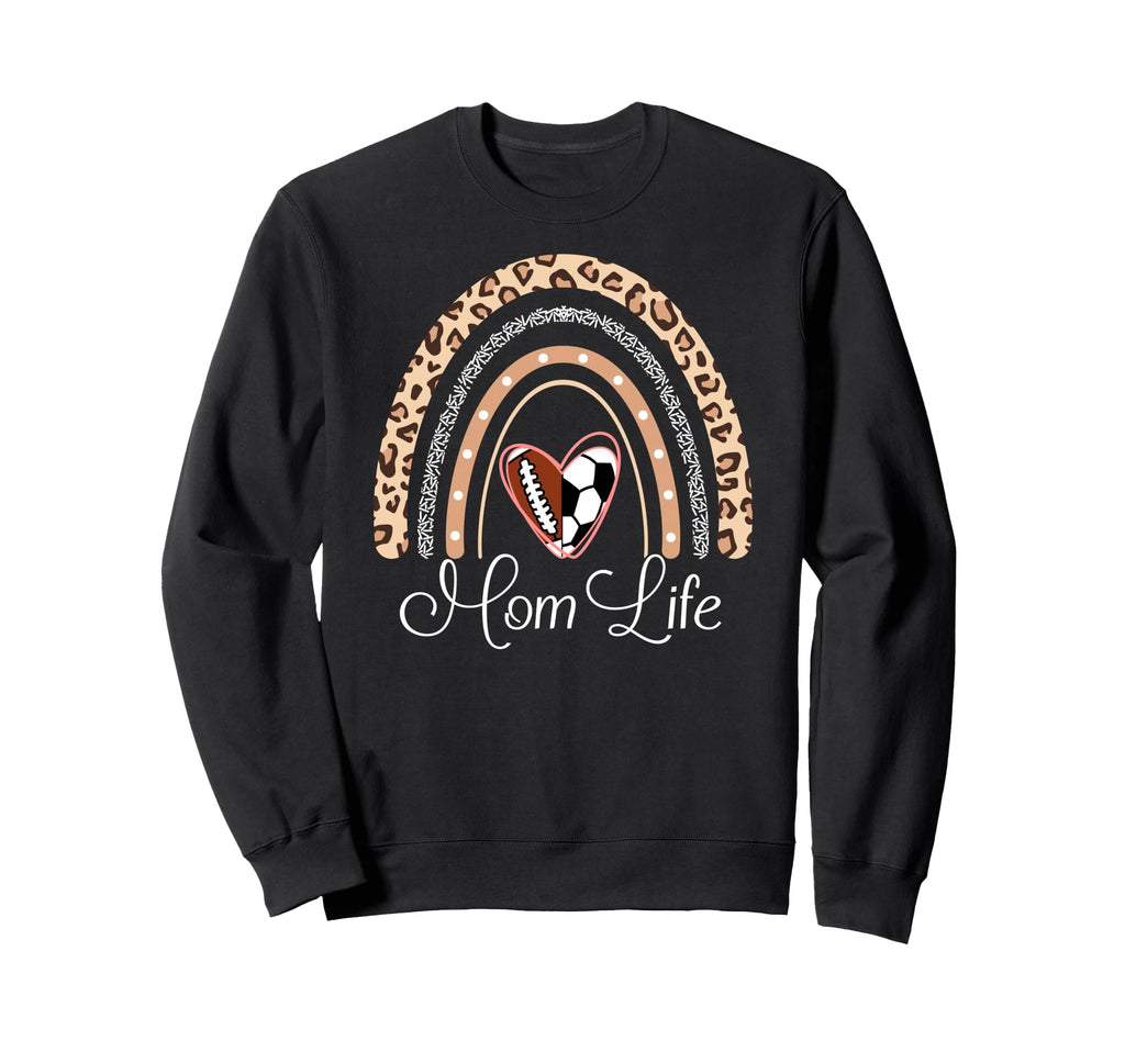 Mom Life Boho Rainbow Funny Soccer Sweatshirt - Graphic Print for Adults - T-Shirt, Sweatshirt, Hoodie