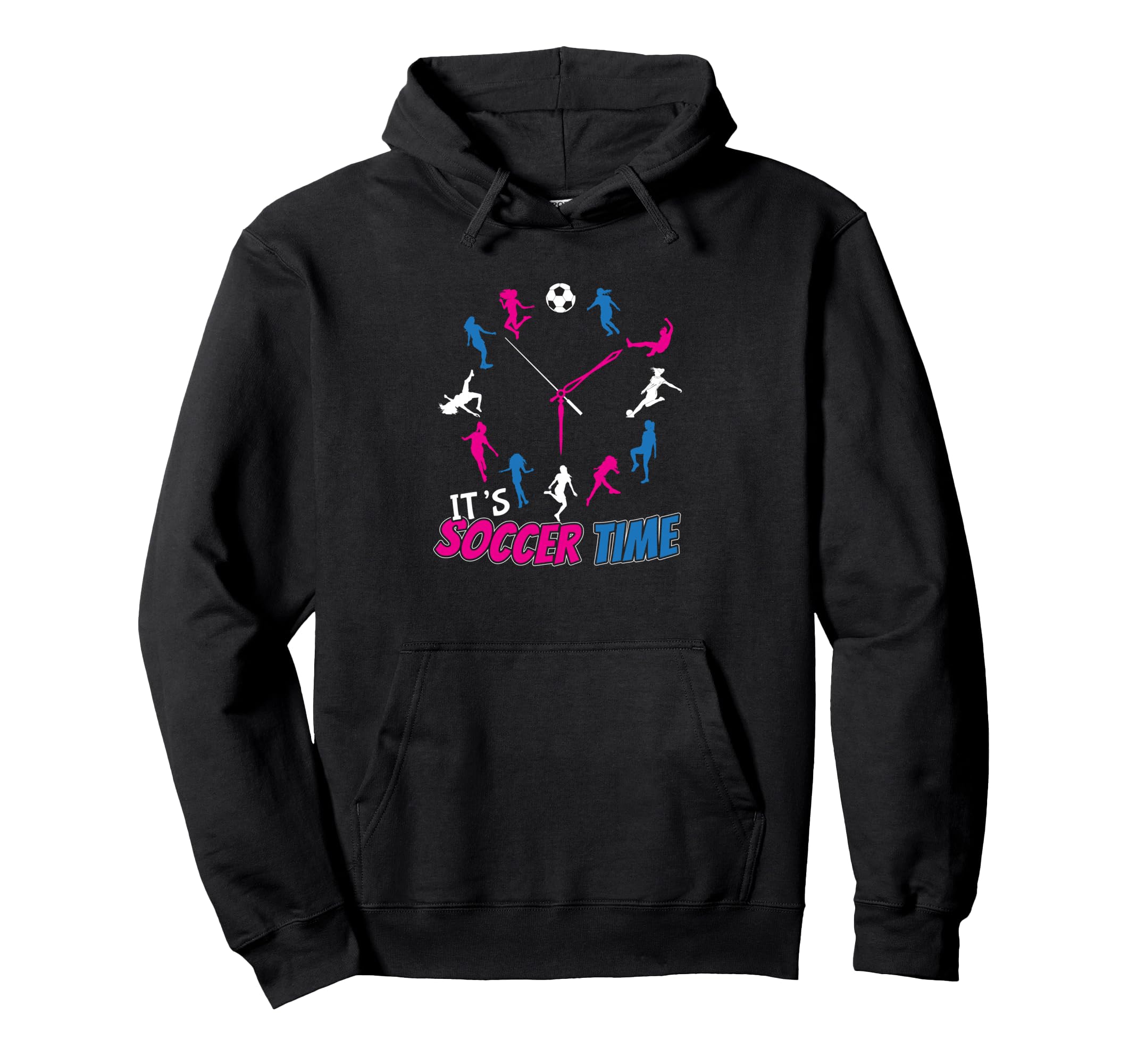 Soccer Time Clock Hoodie - Custom Art Print for Adults - T-Shirt, Sweatshirt, Hoodie