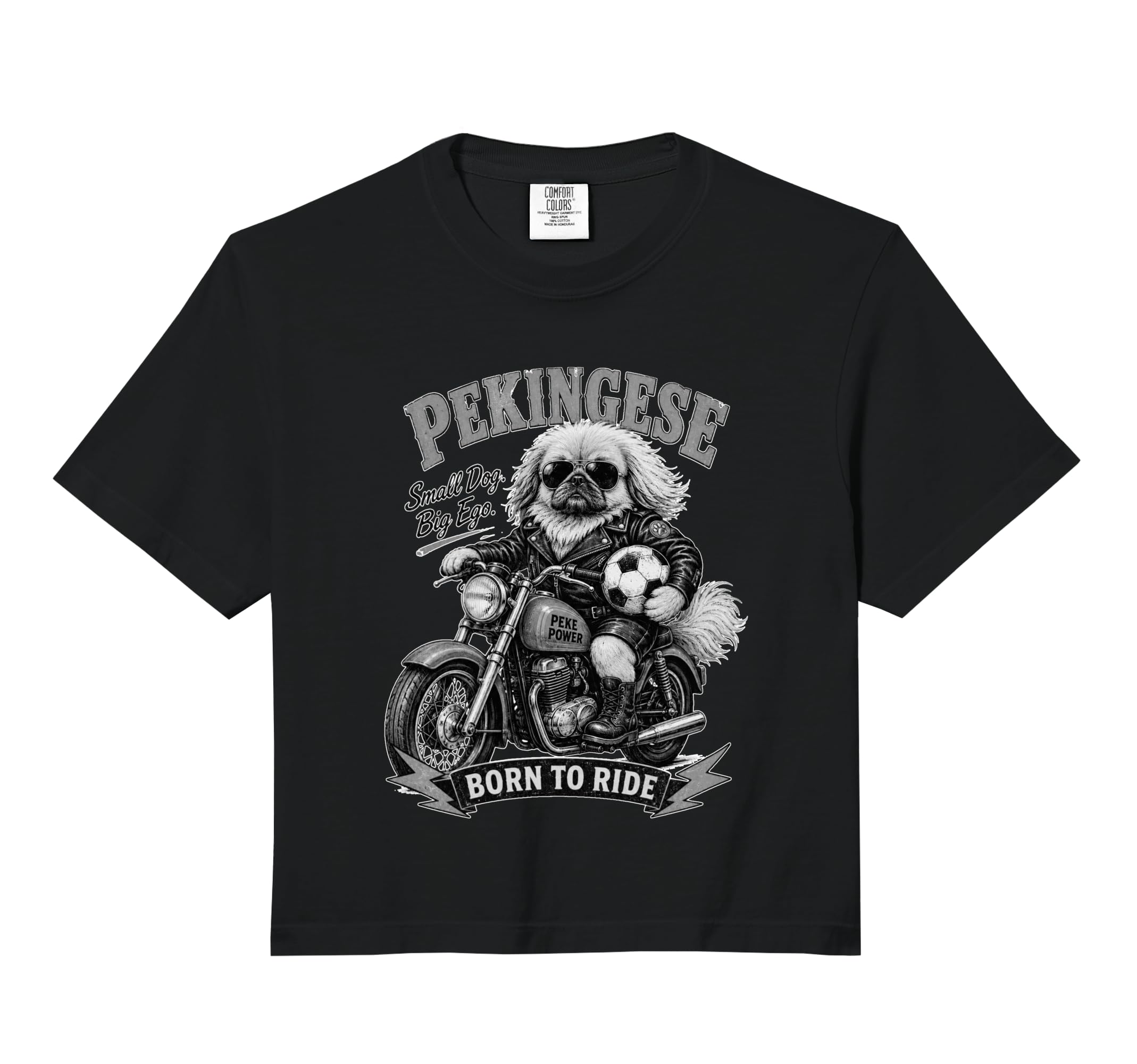 Pekingese Motorbike Love Footbal Sweatshirt - Aesthetic Graphic Unisex - T-Shirt, Sweatshirt, Hoodie