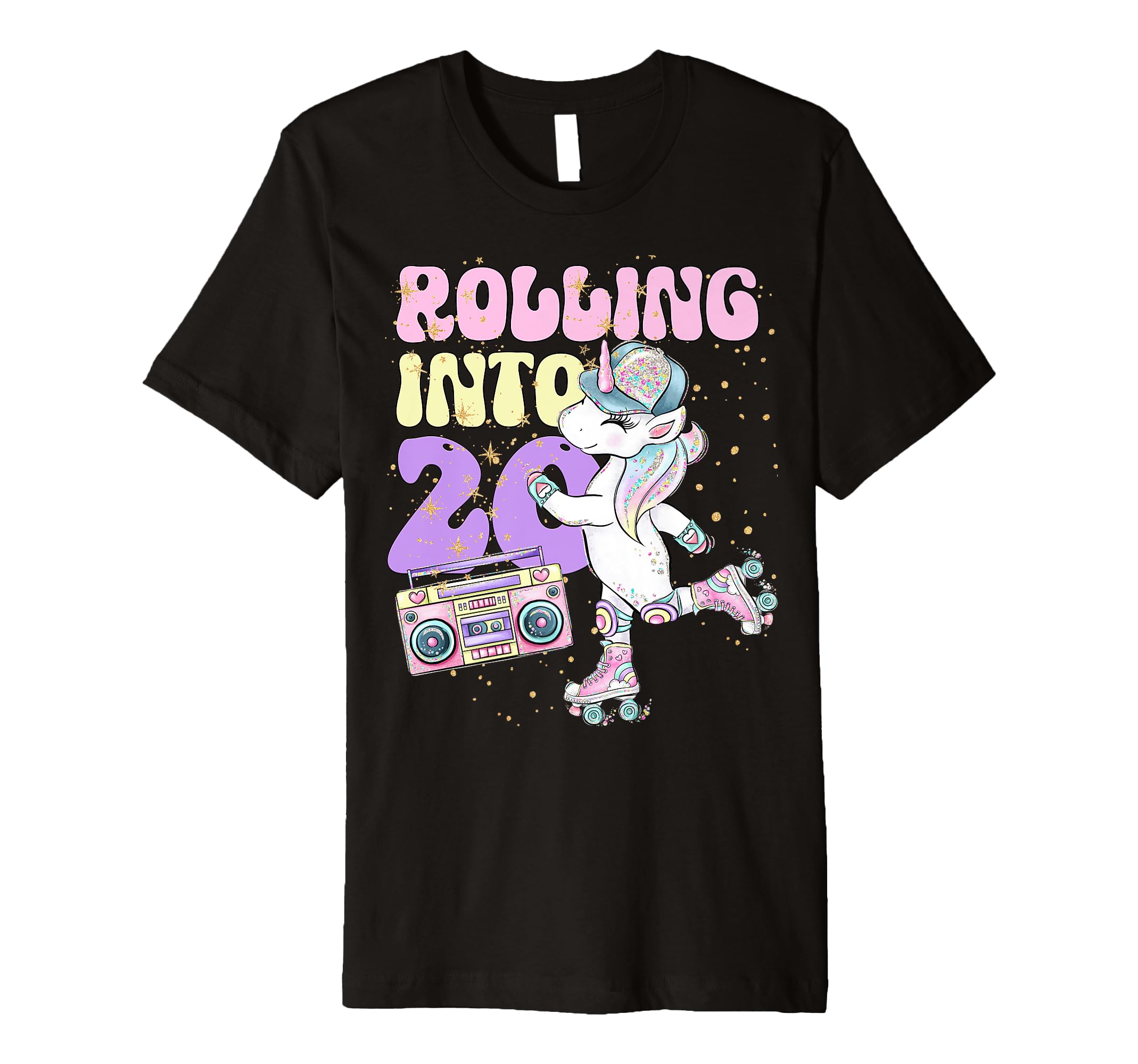 20Th Birthday Roller Skate Party Unicorn T-Shirt - Novelty Apparel Unisex - T-Shirt, Sweatshirt, Hoodie