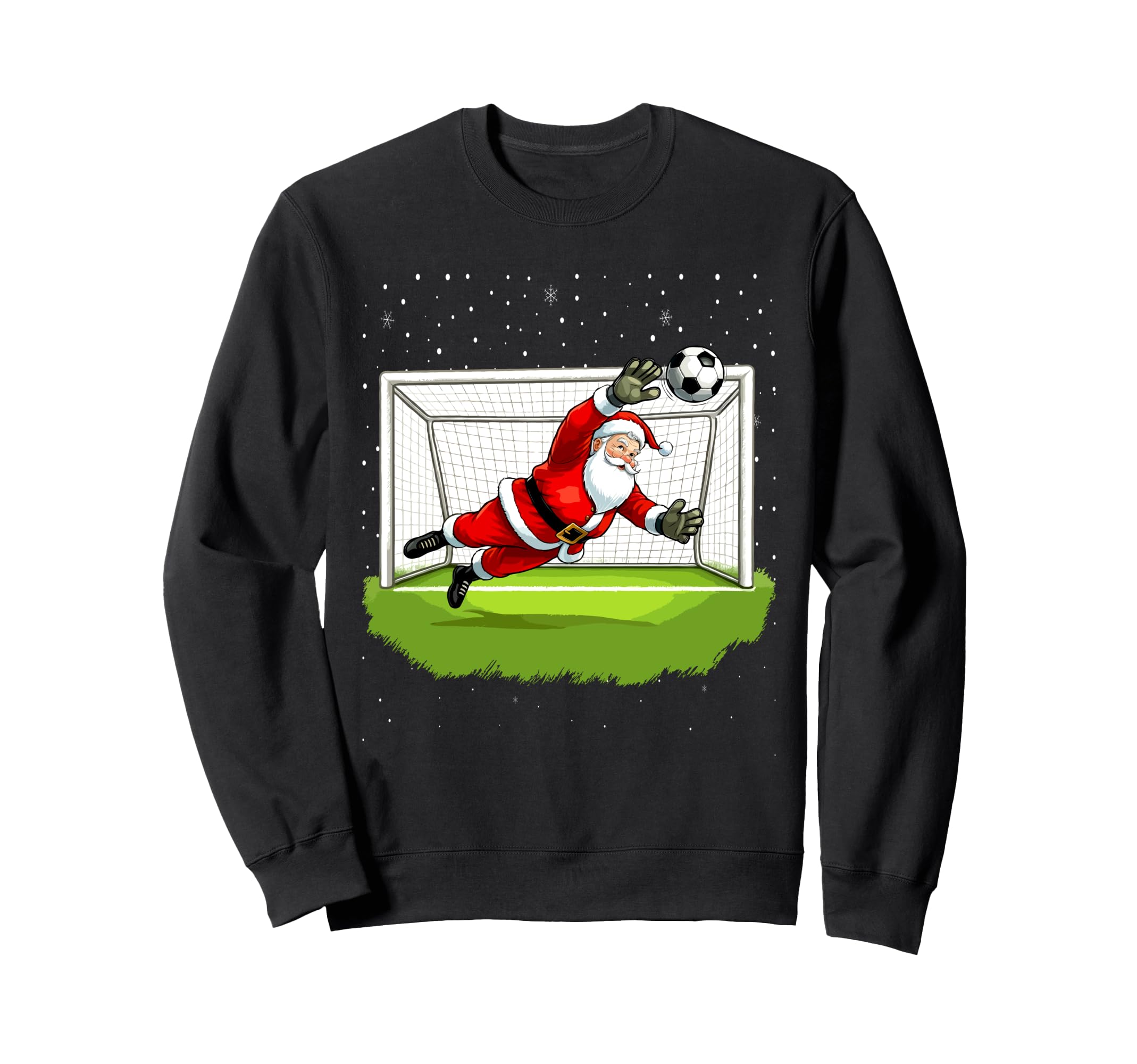 Santa Soccer Goalie Goalkeeper Sweatshirt - Unique Graphic Unisex - T-Shirt, Sweatshirt, Hoodie