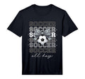 Groovy Soccer Coquette Bow Soccer All Day T-Shirt - Novelty Apparel Unisex - T-Shirt, Sweatshirt, Hoodie