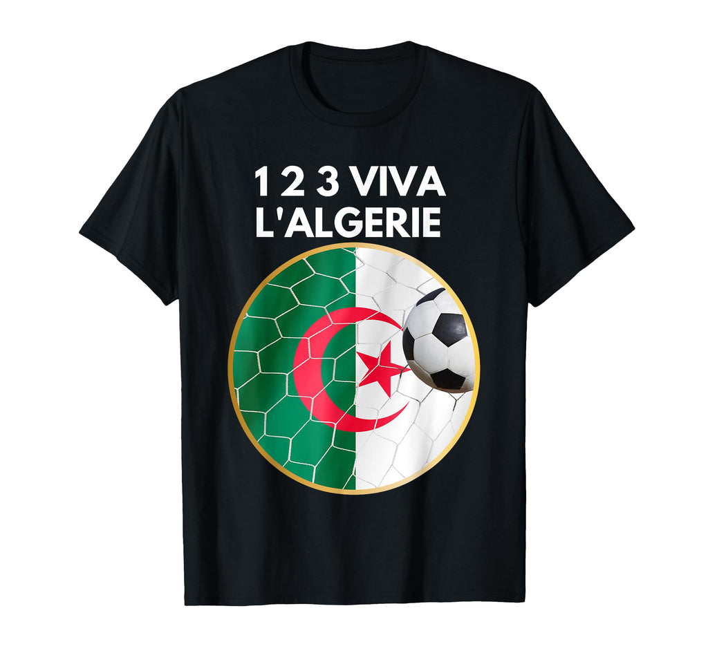 Algeria Soccer 123 Viva Lalgerie Soccer T-Shirt - Unique Graphic Men Women - T-Shirt, Sweatshirt, Hoodie