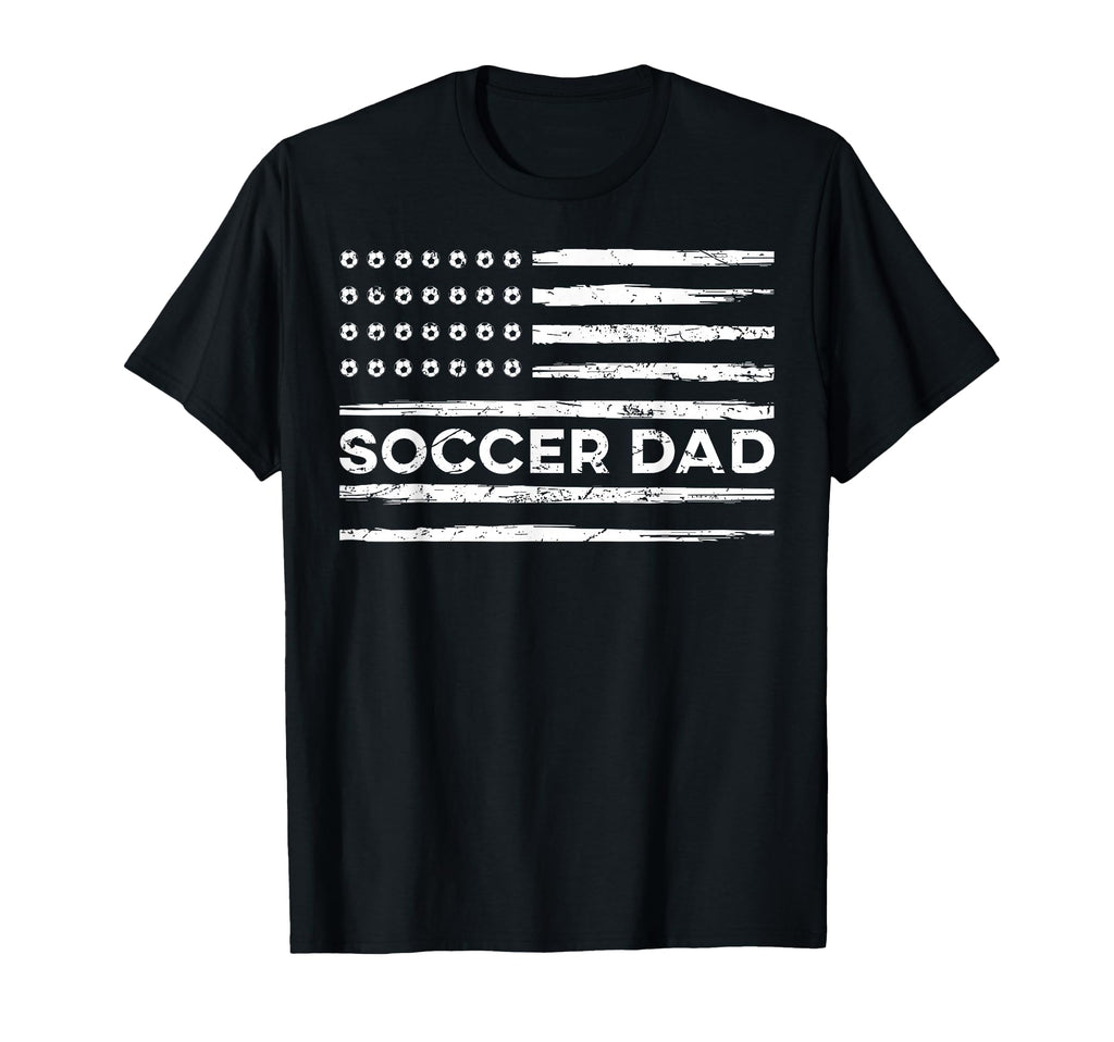Soccer Dad Usa Flag Distressed T-Shirt - Aesthetic Graphic for Adults - T-Shirt, Sweatshirt, Hoodie