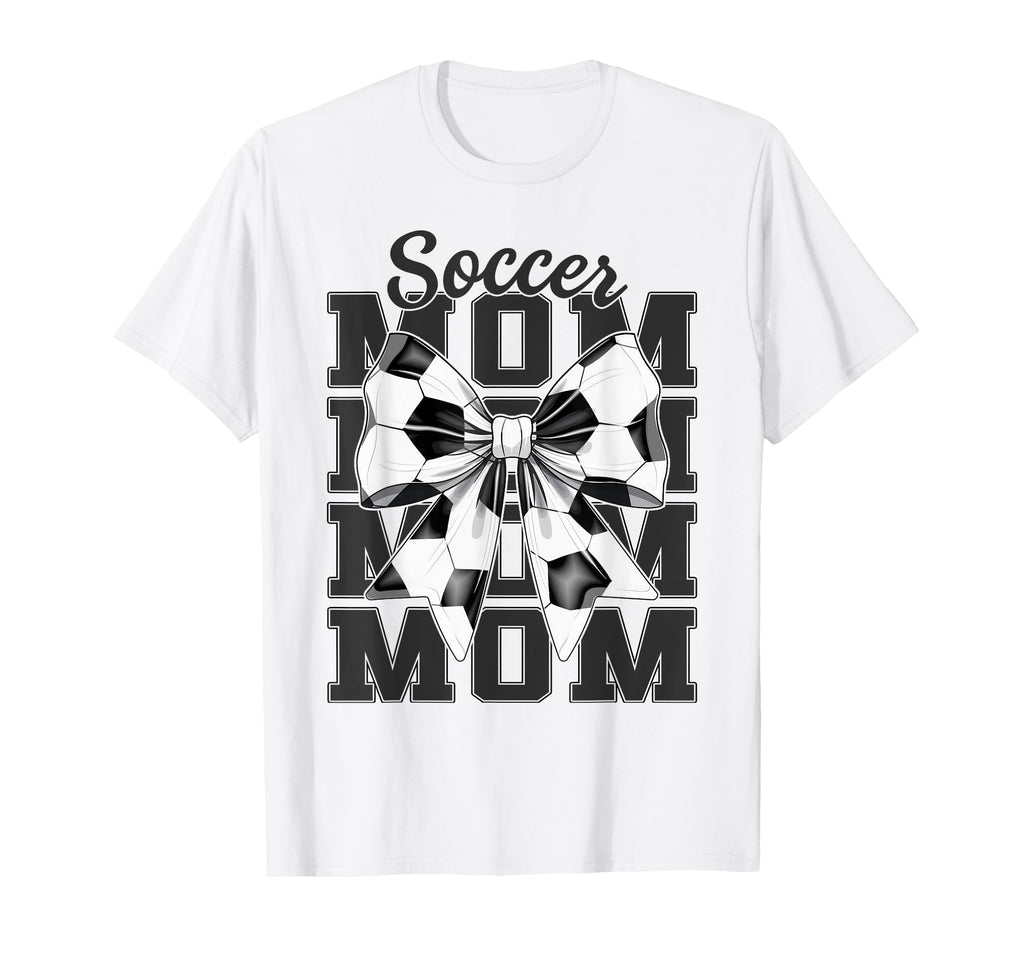 Soccer Mom Mama Coquette Bow Game Day T-Shirt - Unique Graphic Unisex - T-Shirt, Sweatshirt, Hoodie