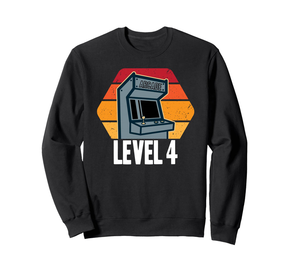 4Th Birthday 4 Years Old Video Game Sweatshirt - Aesthetic Graphic Unisex - T-Shirt, Sweatshirt, Hoodie
