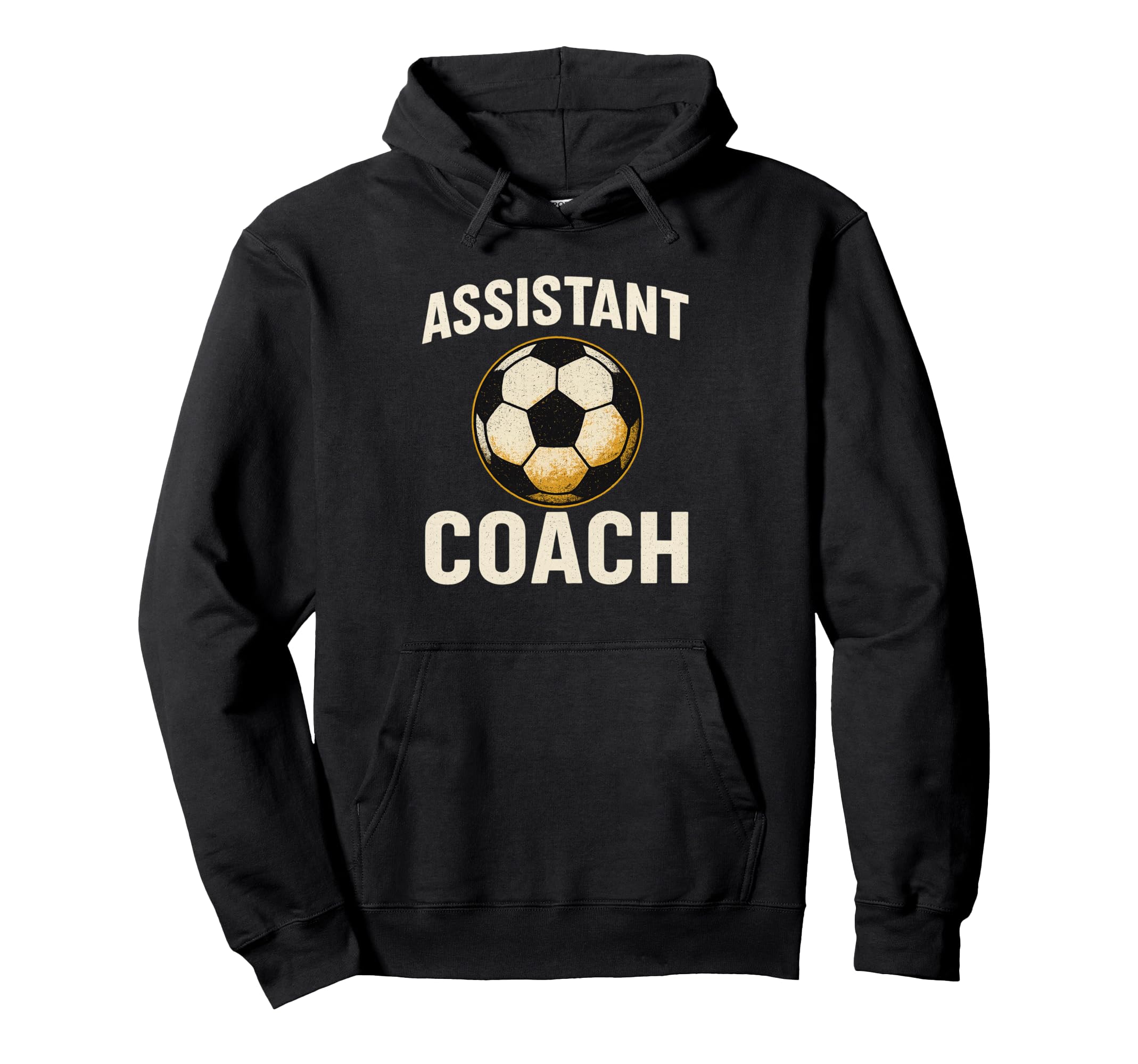Assistant Soccer Coach Distressed Ball Hoodie - Graphic Print Men Women - T-Shirt, Sweatshirt, Hoodie
