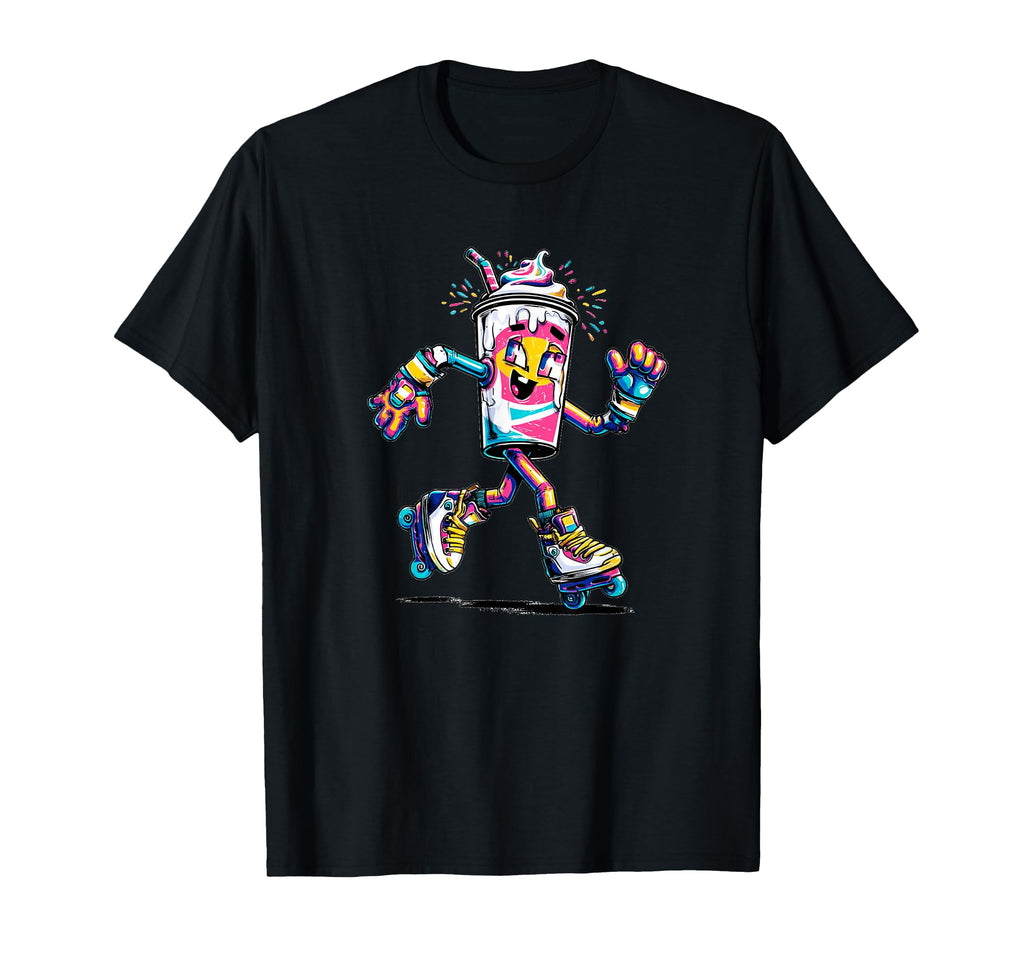 Awesome Milkshake Roller Skates T-Shirt - Minimalist Print Unisex - T-Shirt, Sweatshirt, Hoodie