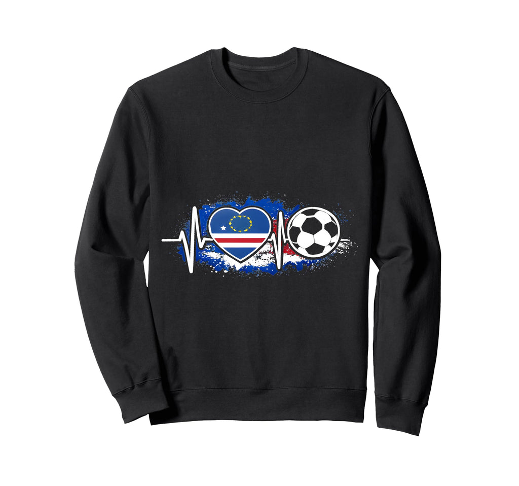 Heartbeat Cape Verde Flag Sweatshirt - Fun Novelty Design for Adults - T-Shirt, Sweatshirt, Hoodie
